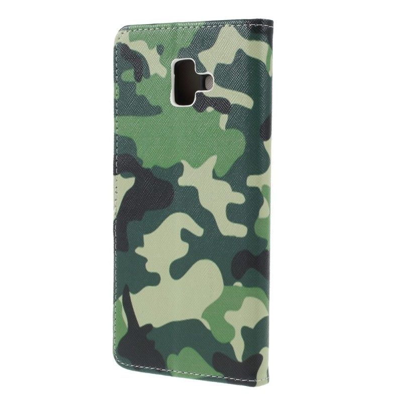 Flip Cover Læder Samsung Galaxy J6 Plus Militær Camouflage Original