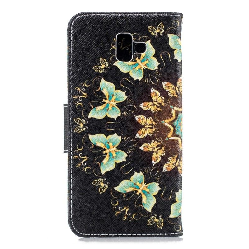 Flip Cover Læder Samsung Galaxy J6 Plus Sommerfuglemandala Original