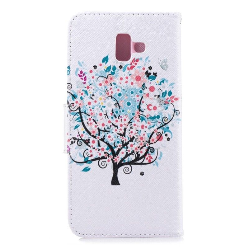 Flip Cover Samsung Galaxy J6 Plus Mobilcover Blomstret Træ