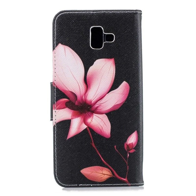 Flip Cover Samsung Galaxy J6 Plus Mobilcover Lyserød Blomst