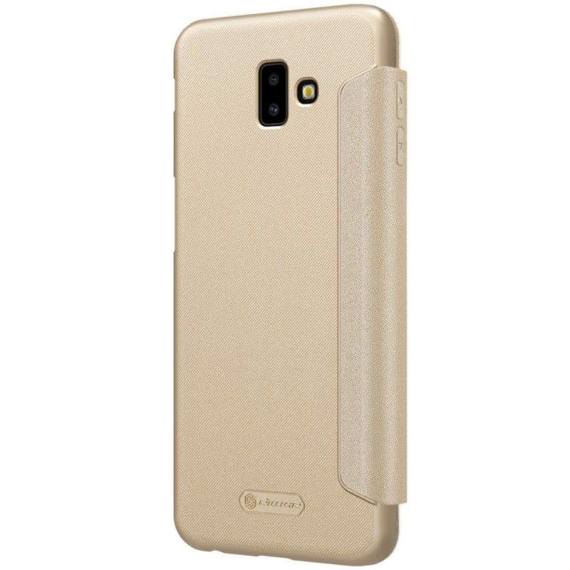 Læder Cover Samsung Galaxy J6 Plus Sort Nillkin Beskyttelse