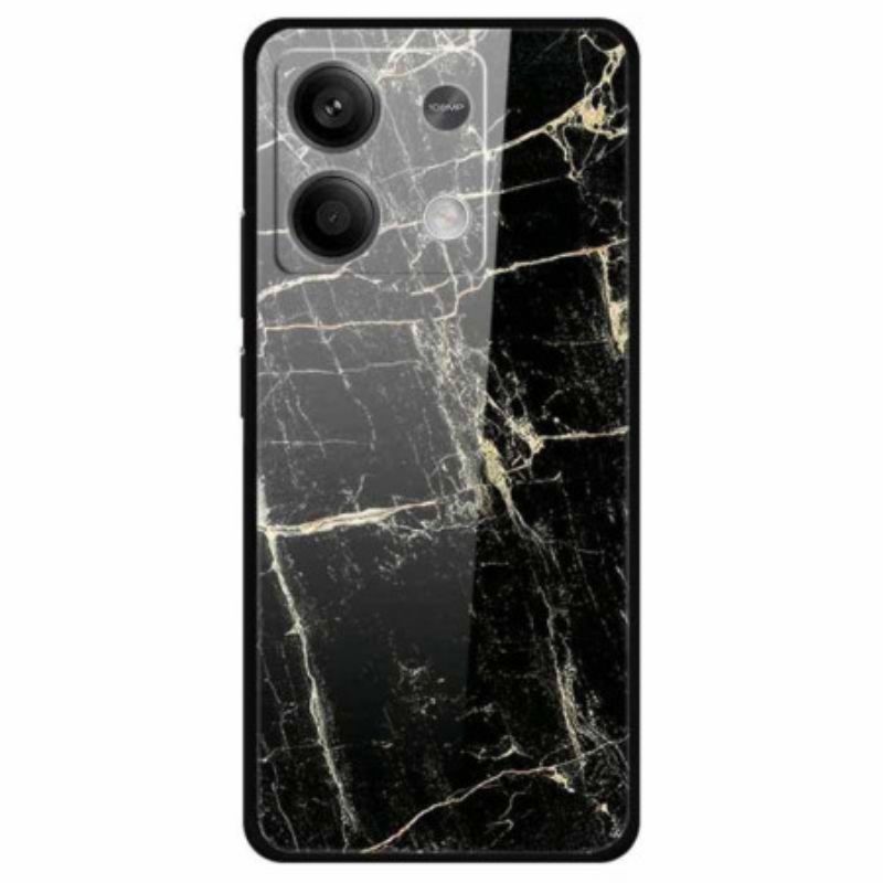 Cover Xiaomi Redmi Note 13 5g Telefon Etui Platin Sort Mønster Hærdet Glas