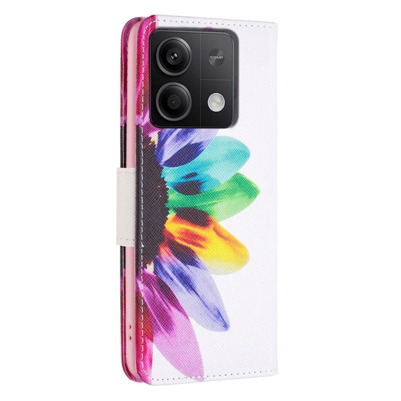 Flip Cover Xiaomi Redmi Note 13 5g Akvarelblomst