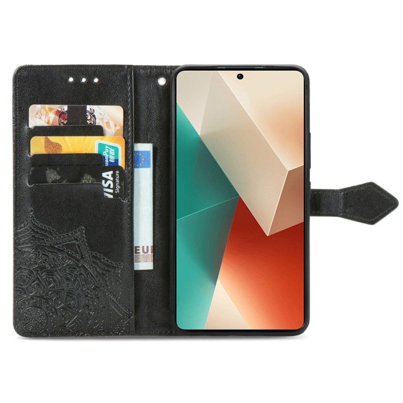 Flip Cover Xiaomi Redmi Note 13 5g Barok Mandala Med Rem