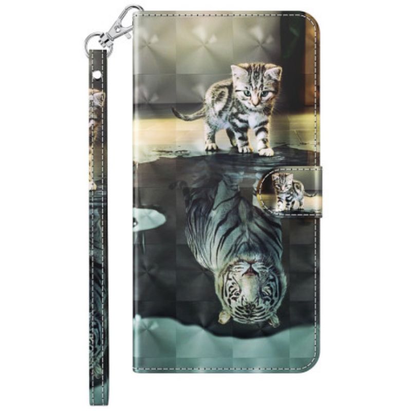 Flip Cover Xiaomi Redmi Note 13 5g Kat Og Tiger Med Rem