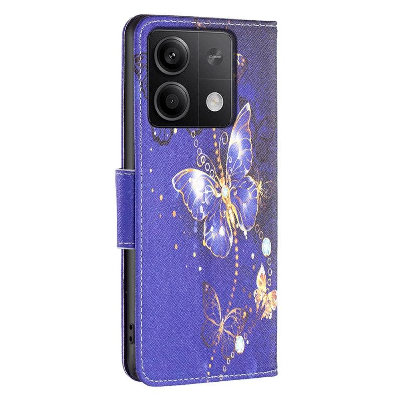 Flip Cover Xiaomi Redmi Note 13 5g Lilla Sommerfugle