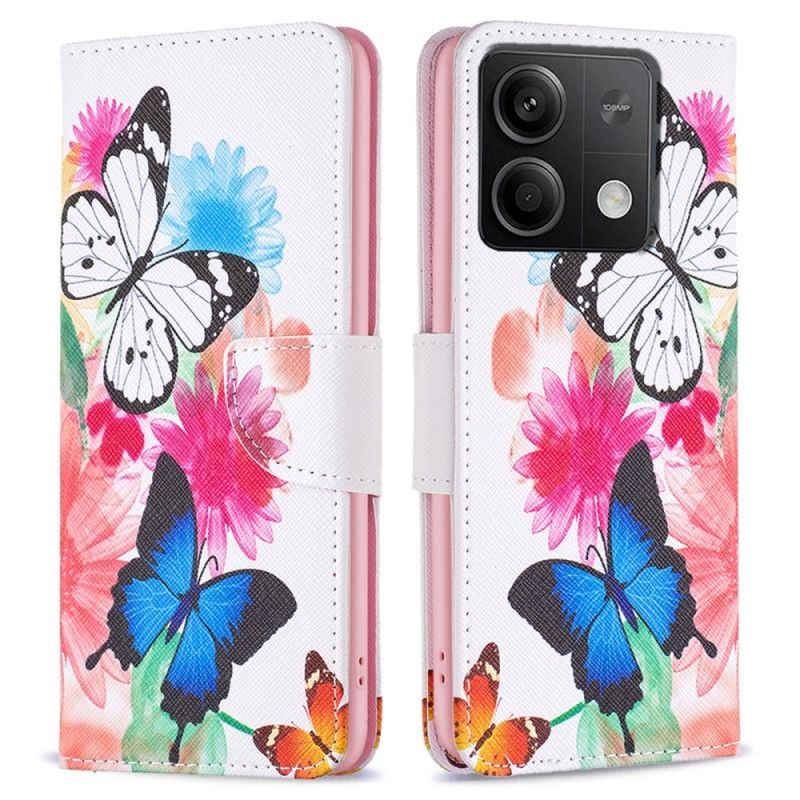 Flip Cover Xiaomi Redmi Note 13 5g To Akvarelsommerfugle