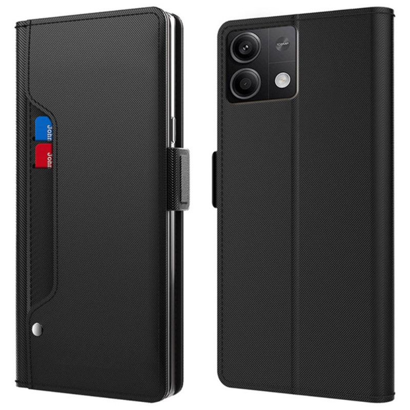 Læder Cover Xiaomi Redmi Note 13 5g For- Og Spejlkortholder