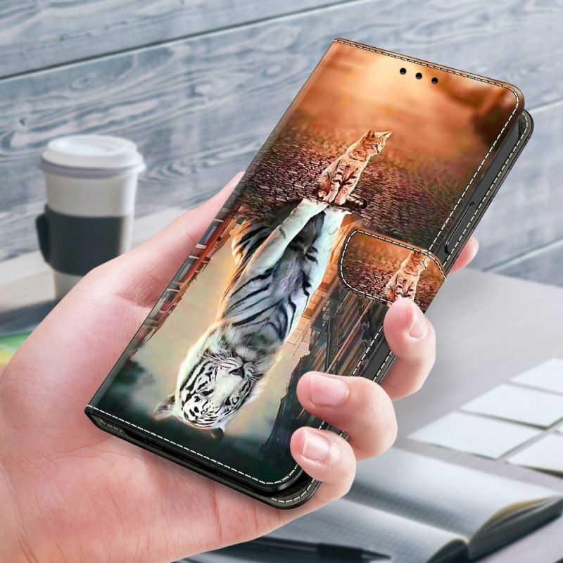 Læder Cover Xiaomi Redmi Note 13 5g Med 3d Kitten Dream Mønster