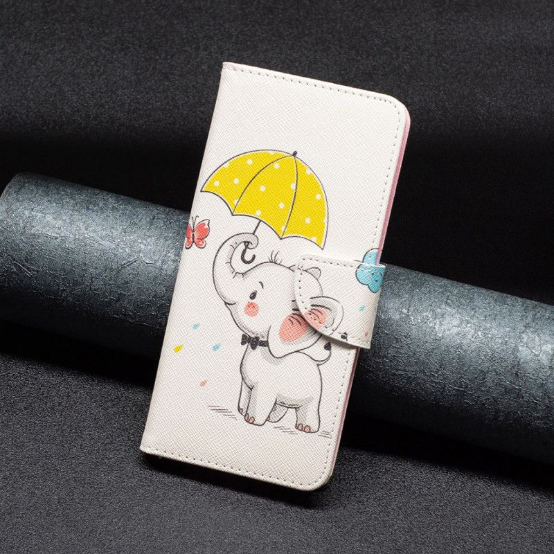 Læder Cover Xiaomi Redmi Note 13 5g Paraply Og Elefant