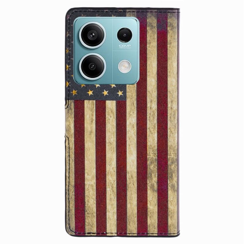 Læder Cover Xiaomi Redmi Note 13 5g Vintage Amerikansk Flag