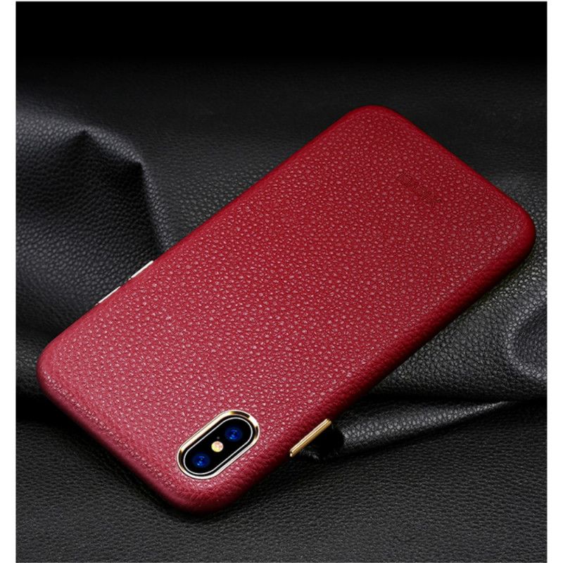 Cover for iPhone XS Max Brun X-Niveau Lychee-Serie