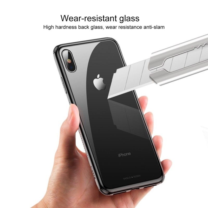 Cover for iPhone XS Max Lyserød Gennemsigtig Baseus Og Farvede Kanter