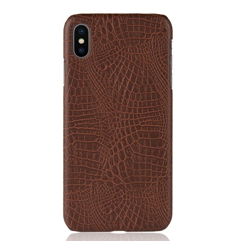 Cover for iPhone XS Max Sort Krokodillehudeffekt