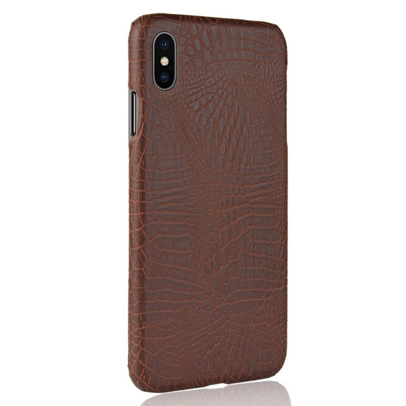 Cover for iPhone XS Max Sort Krokodillehudeffekt