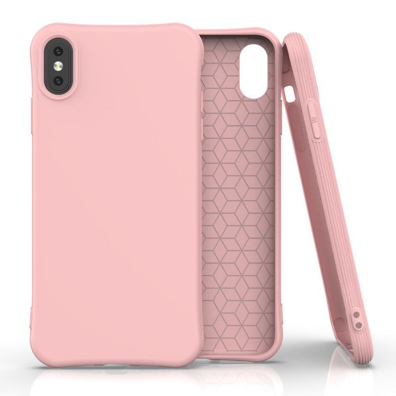 Cover iPhone XS Max Lyserød Fleksibel Mat Silikone