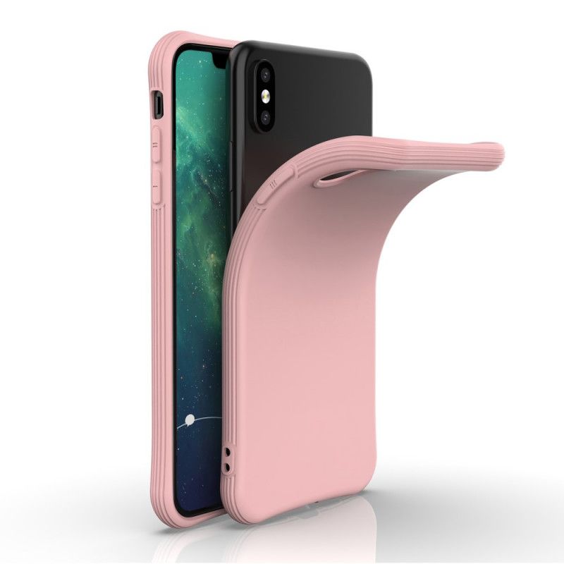 Cover iPhone XS Max Lyserød Fleksibel Mat Silikone