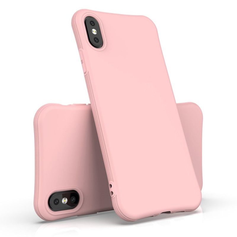 Cover iPhone XS Max Lyserød Fleksibel Mat Silikone