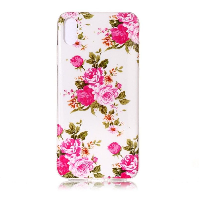 Cover iPhone XS Max Mobilcover Fluorescerende Frihedsblomster