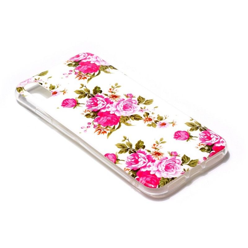 Cover iPhone XS Max Mobilcover Fluorescerende Frihedsblomster