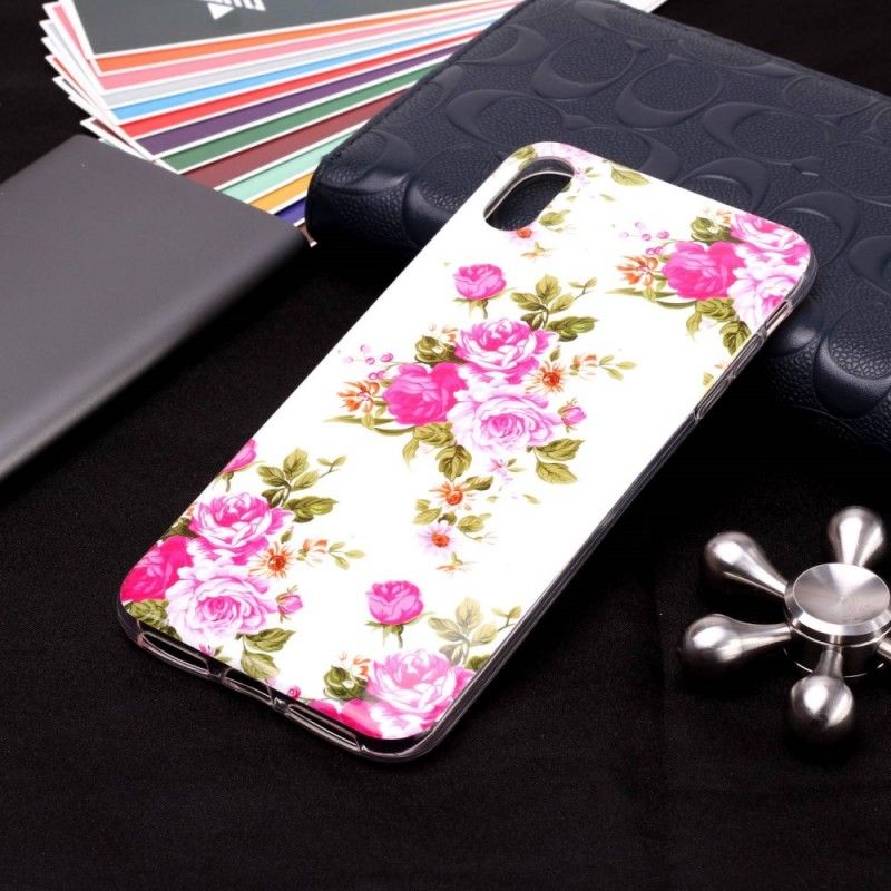 Cover iPhone XS Max Mobilcover Fluorescerende Frihedsblomster