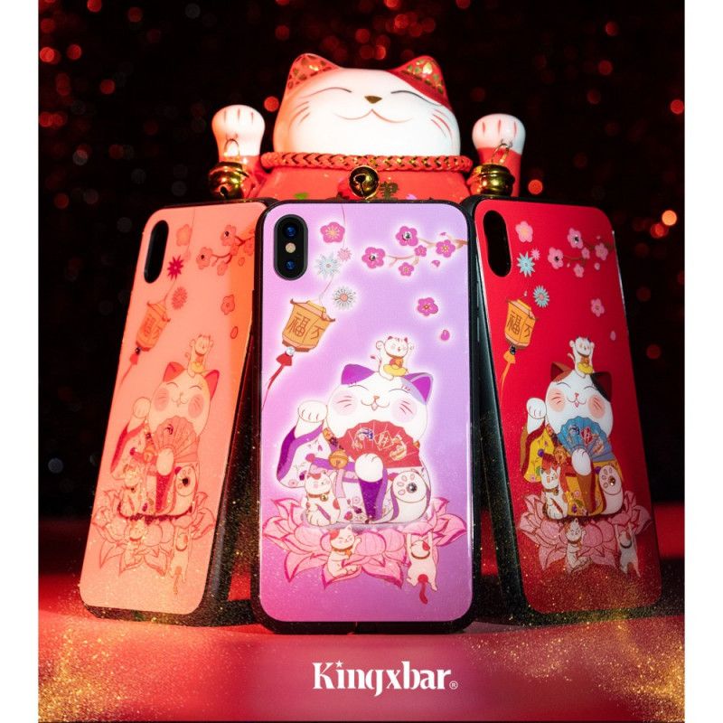 Cover iPhone XS Max Rød Lysende Og Swarovsky Sten