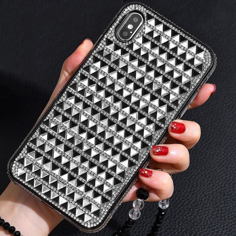 Cover iPhone XS Max Sort Diamant Trekanter Beskyttelse