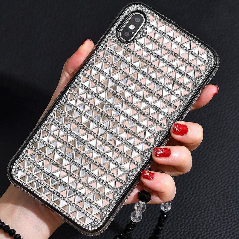 Cover iPhone XS Max Sort Diamant Trekanter Beskyttelse