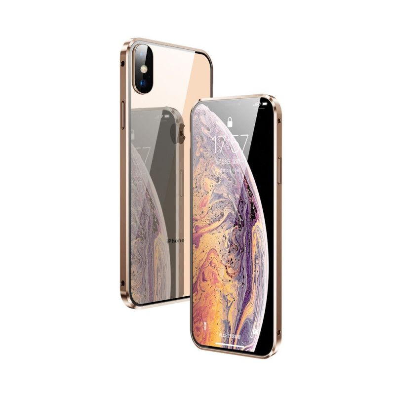 Cover iPhone XS Max Sort Hærdet Glas Foran Og Bagpå