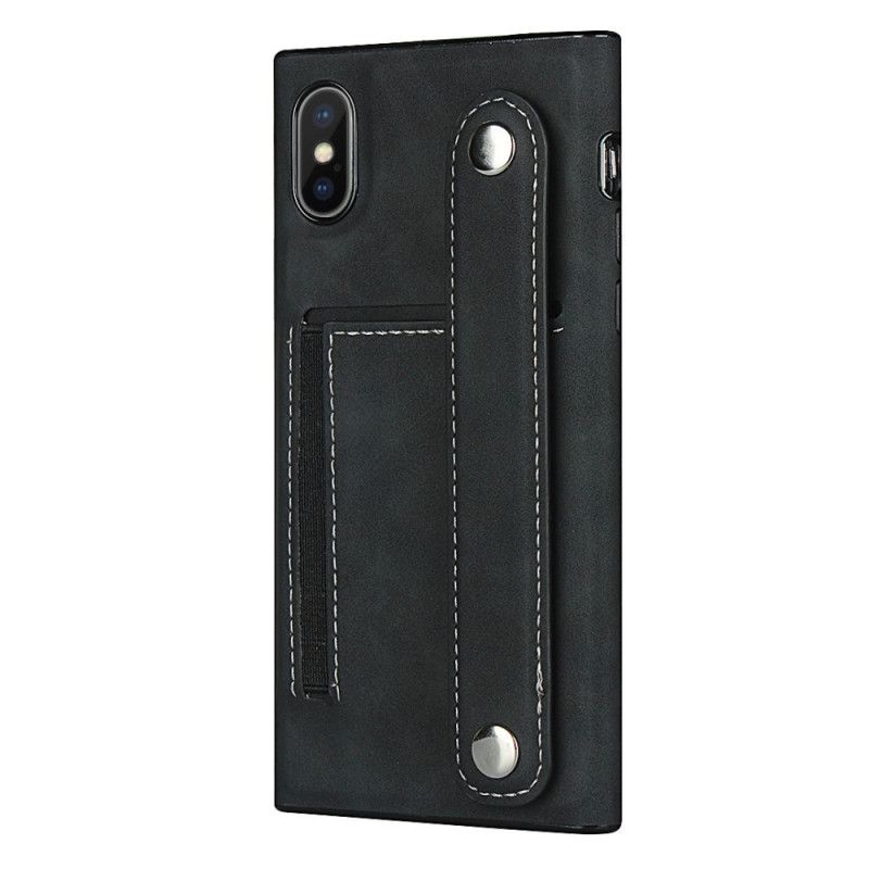 Cover iPhone XS Max Sort Kortholder Og Rem