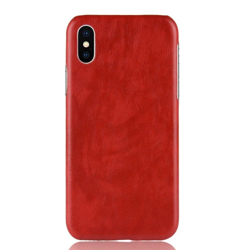 Cover iPhone XS Max Sort Lychee-Lædereffekt