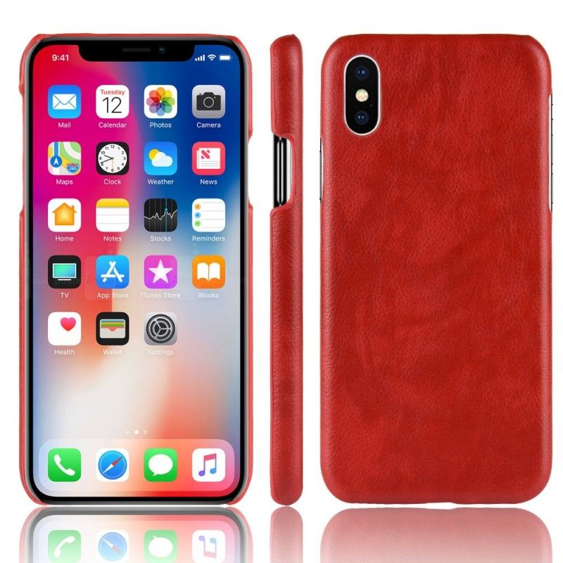 Cover iPhone XS Max Sort Lychee-Lædereffekt