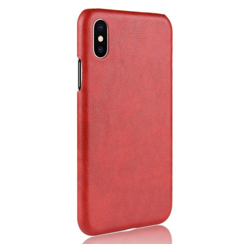 Cover iPhone XS Max Sort Lychee-Lædereffekt