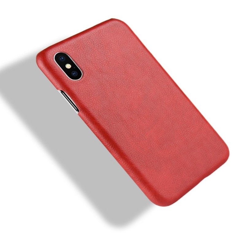 Cover iPhone XS Max Sort Lychee-Lædereffekt