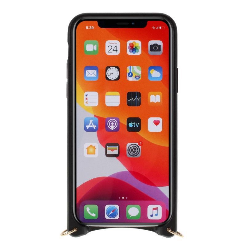 Cover iPhone XS Max Sort Mobilcover Mutural Kæde Quiltet Stil