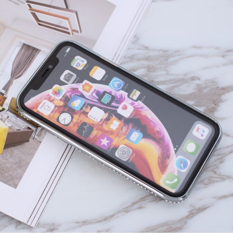 Cover iPhone XS Max Sort Pailletter Og Diamanter Ringer