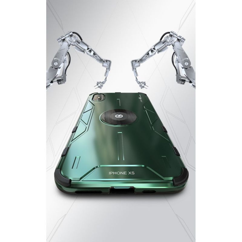 Cover iPhone XS Max Sort Silikone Og Metal Roterende Ring