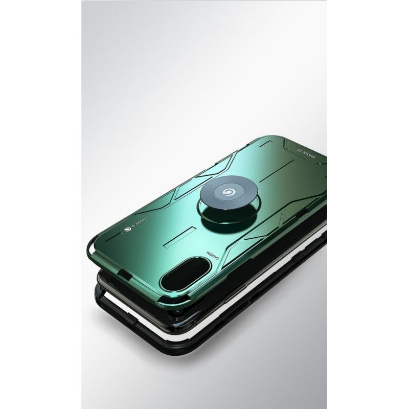 Cover iPhone XS Max Sort Silikone Og Metal Roterende Ring