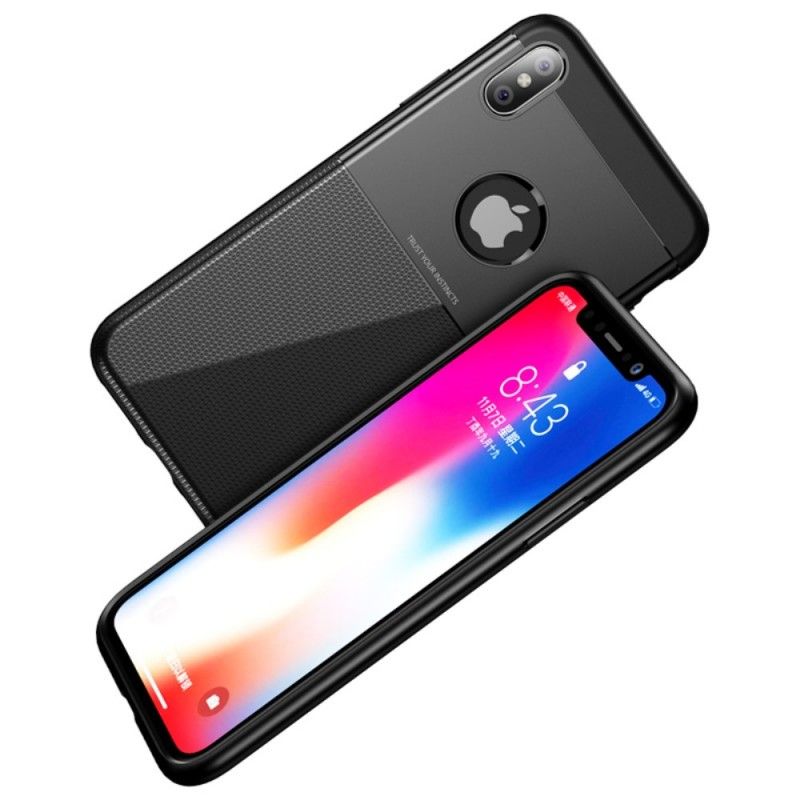 Cover iPhone XS Max Sort Skridsikker Hybrid Ipaky Original