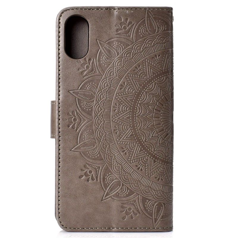 Flip Cover iPhone XS Max Grå Solmandala