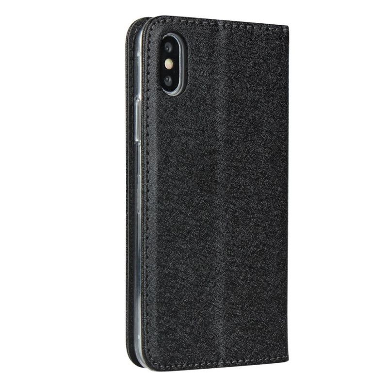 Læder Cover for iPhone XS Max Sort Blød Læderstil Med Rem