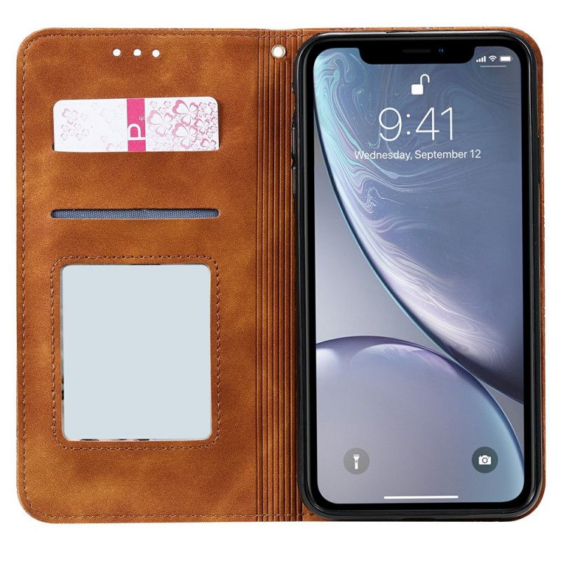 Læder Cover iPhone XS Max Grøn Barokke Blomster