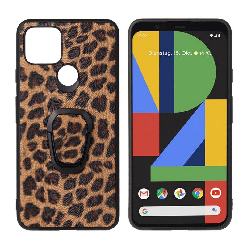 Cover for Google Pixel 5 Ringholder I Leopardstil