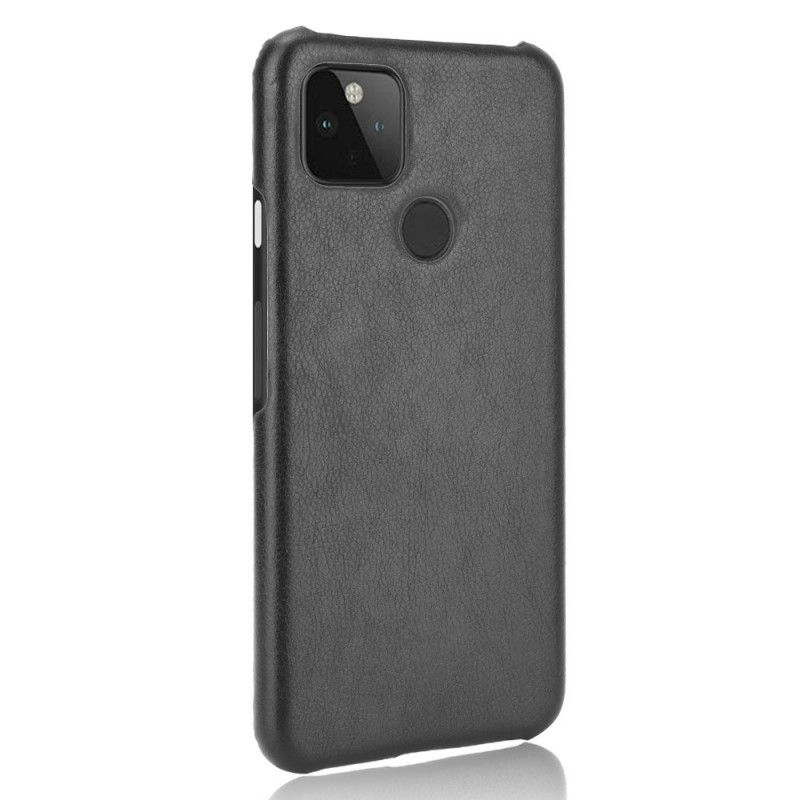 Cover Google Pixel 5 Sort Præstationslychee-Lædereffekt Original