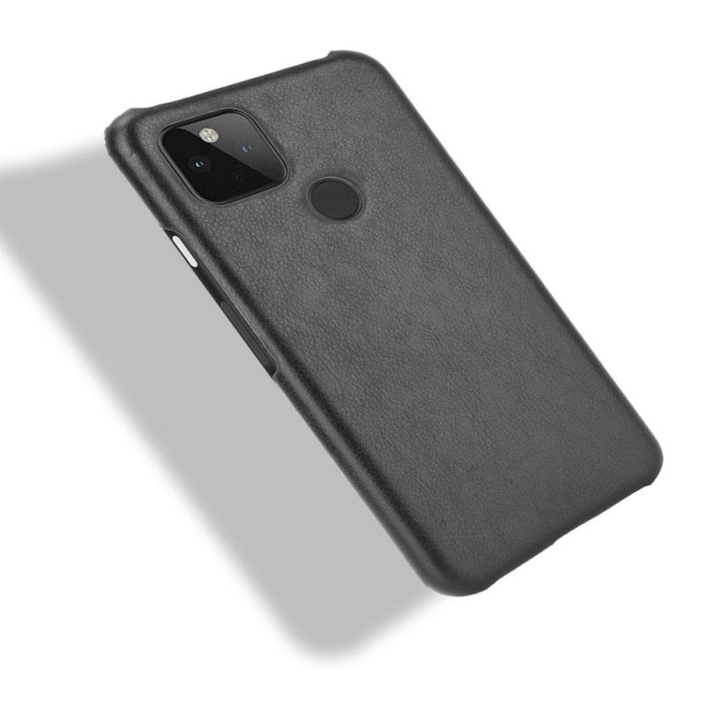 Cover Google Pixel 5 Sort Præstationslychee-Lædereffekt Original