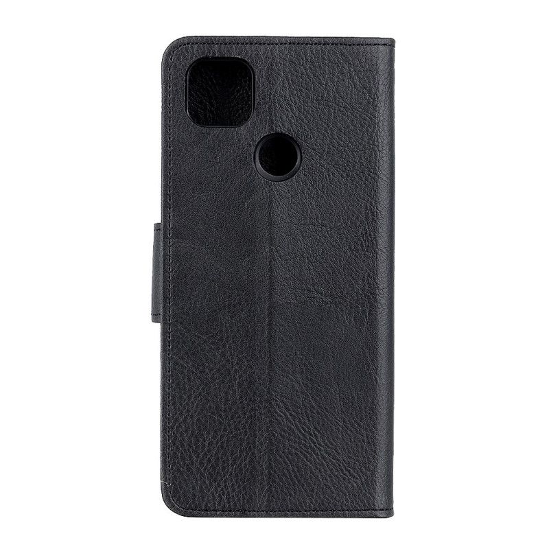 Flip Cover Google Pixel 5 Sort Tekstureret Litchi