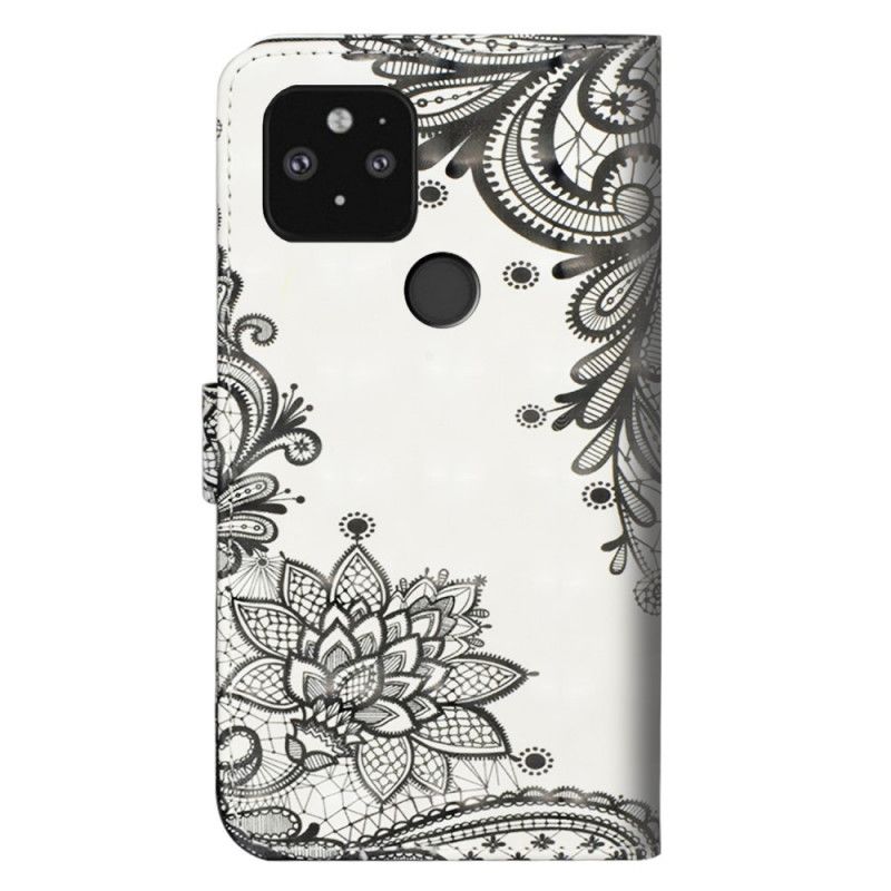 Flip Cover Læder Google Pixel 5 Blonde Mandala Beskyttelse