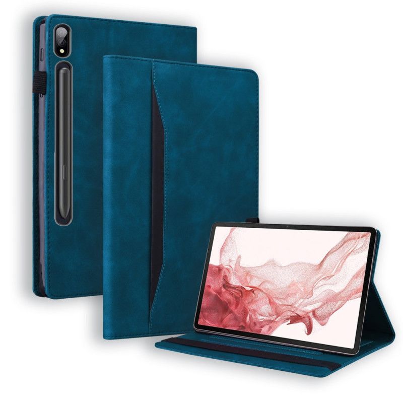 Case Samsung Galaxy Tab S9 Plus Telefon Etui Med Udvendig Lomme Og Kugleholder