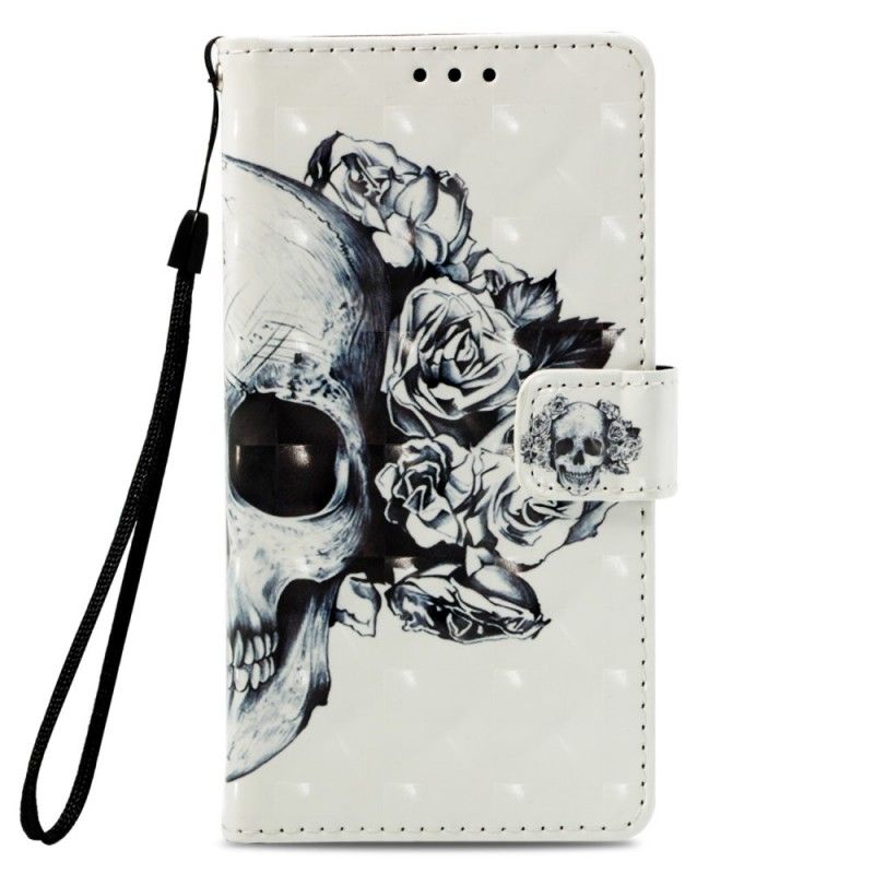 Flip Cover Honor 7A Mobilcover 3D Blomsterskalle