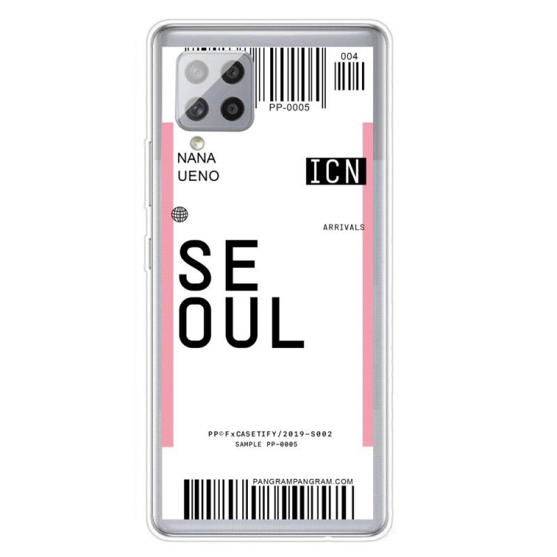 Cover for Samsung Galaxy A42 5G Magenta Boardingkort Til Seoul